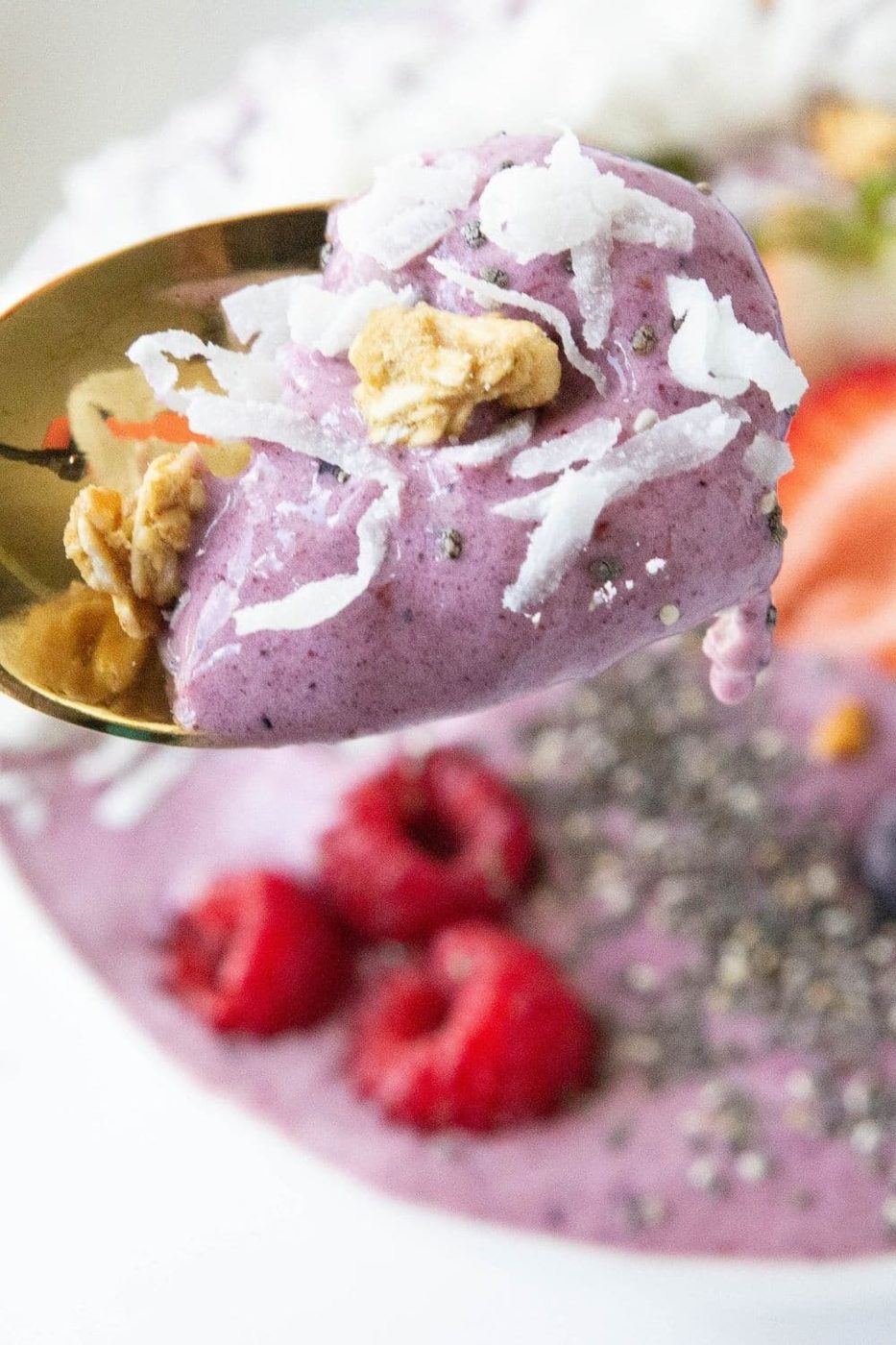 spoon of smoothie 