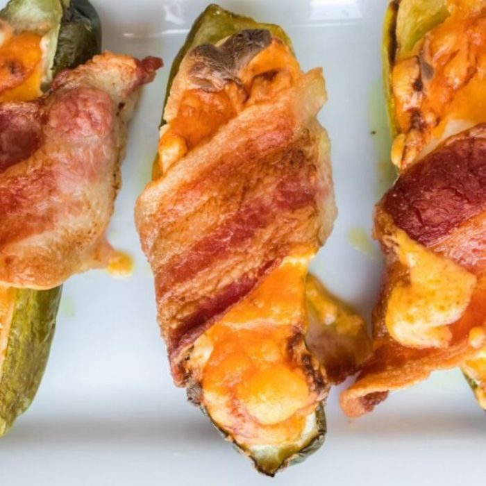 Crispy Air Fryer Bacon Wrapped Pickles Appetizer