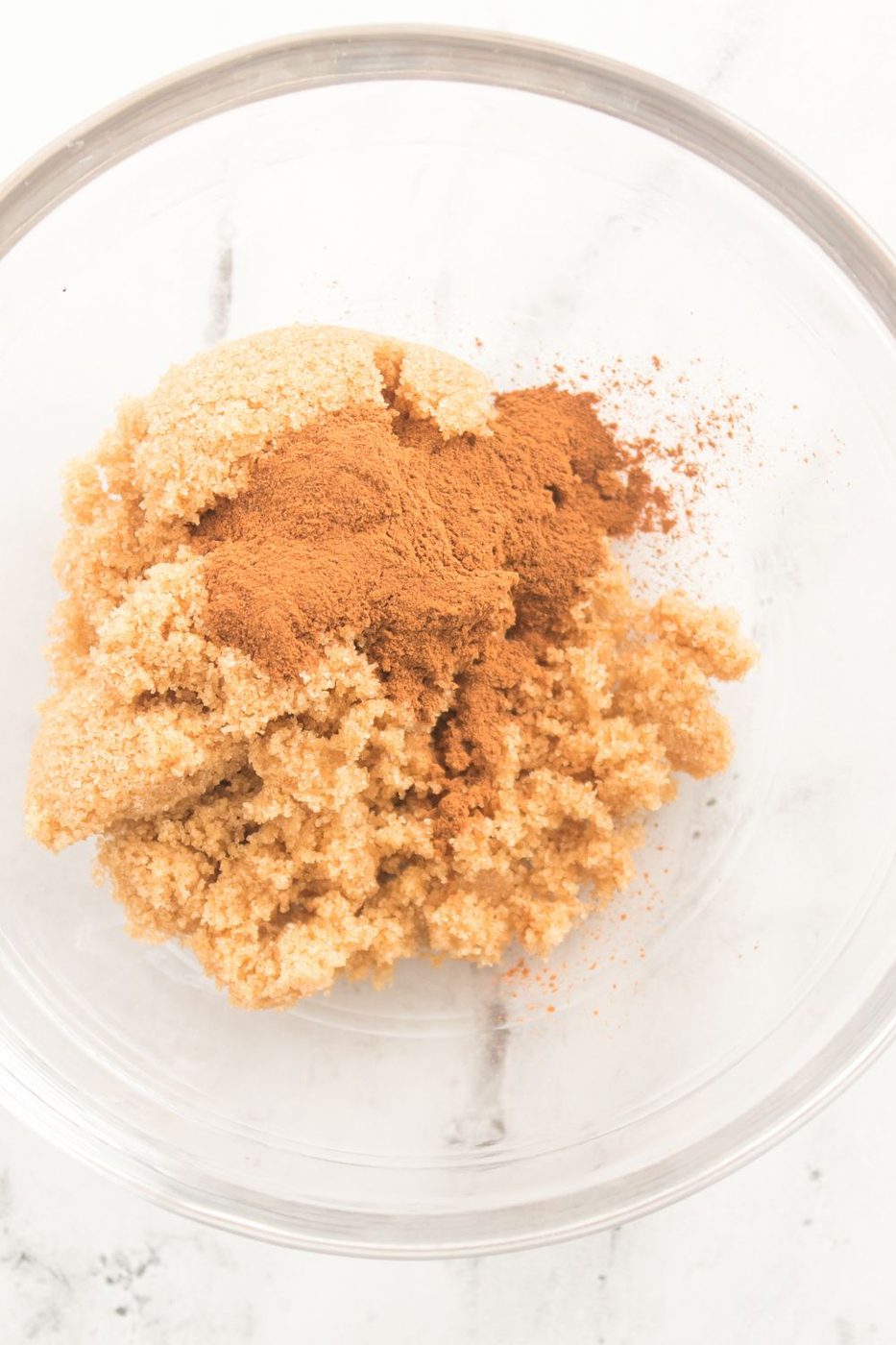 brown sugar and cinnamon mixture in a bowl for Air Fryer Peaches
