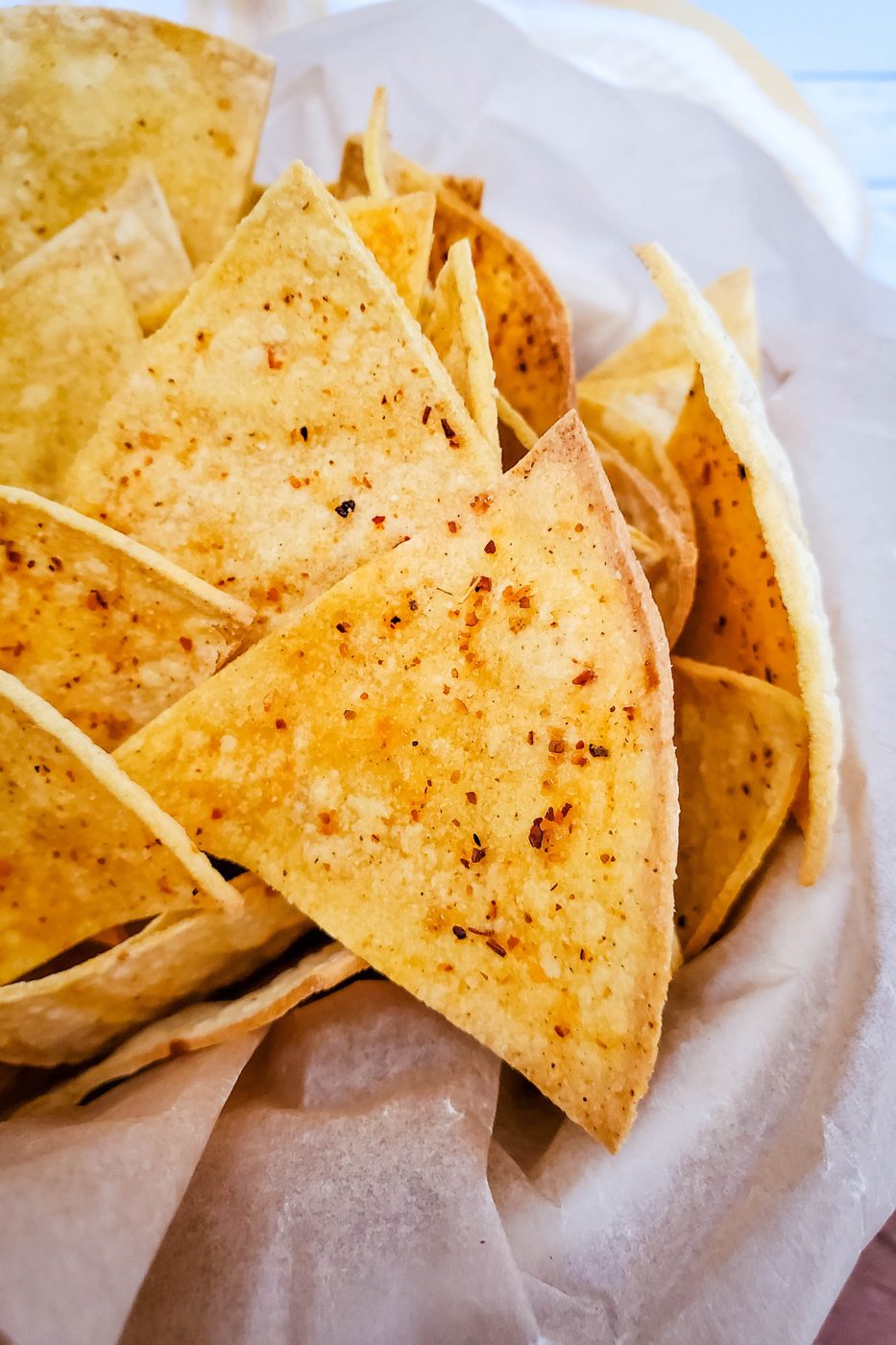 basket of corn tortillas 
