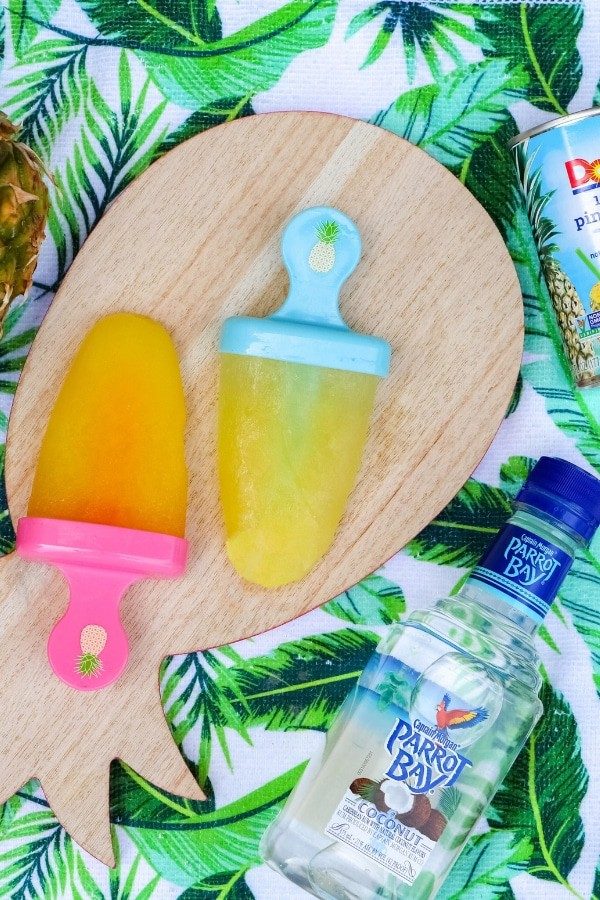 Pineapple & Parrot Bay Alcoholic Popsicles