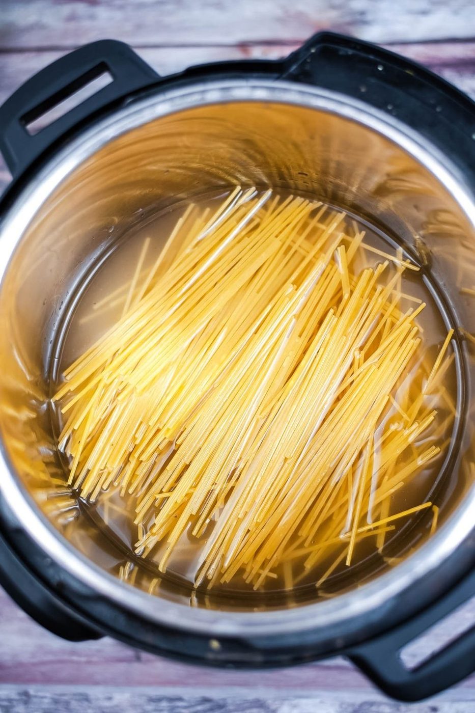 spaghetti noodles and chicken broth in instant pot 