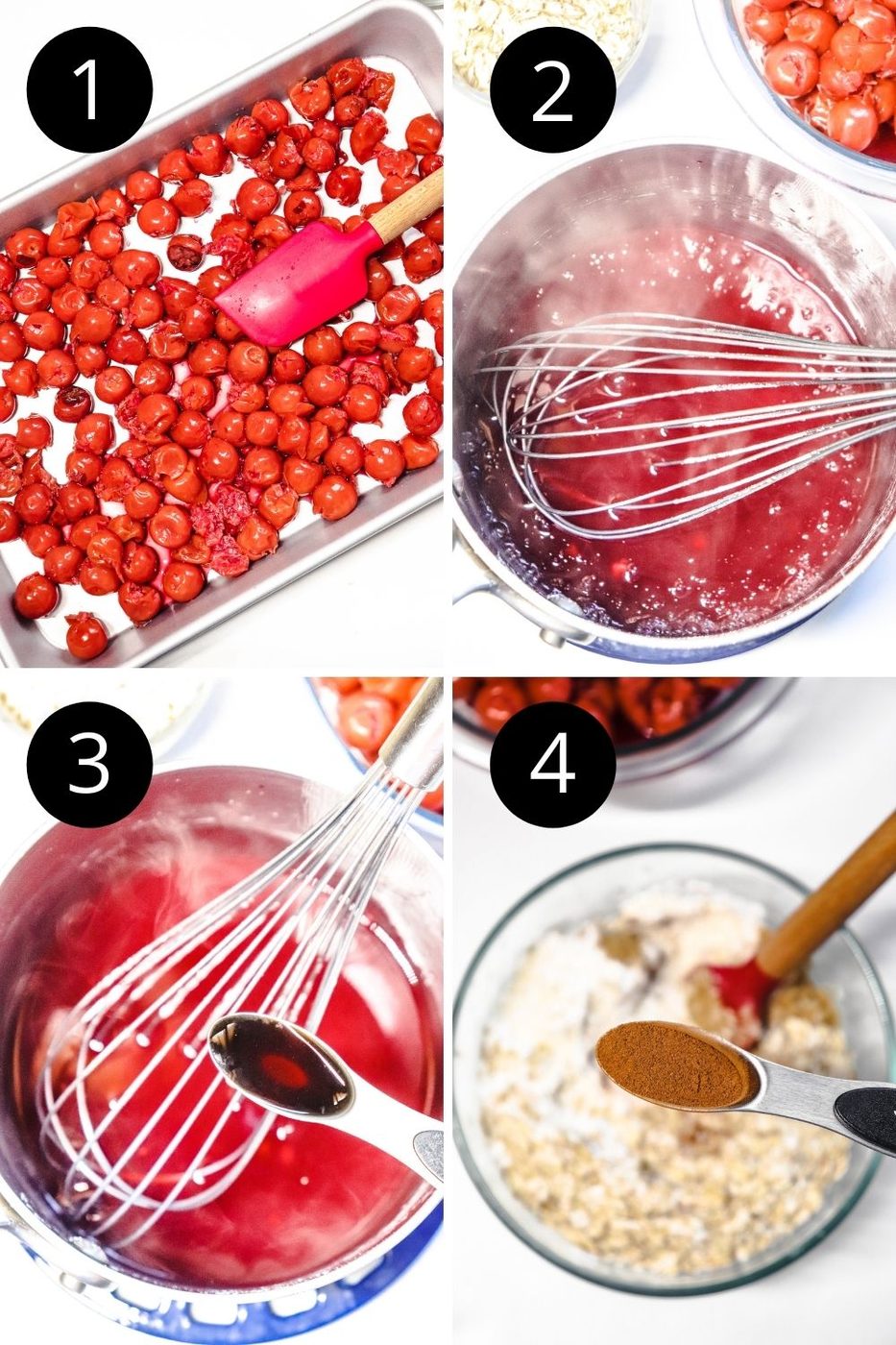 how to make cherry crisp collage on steps