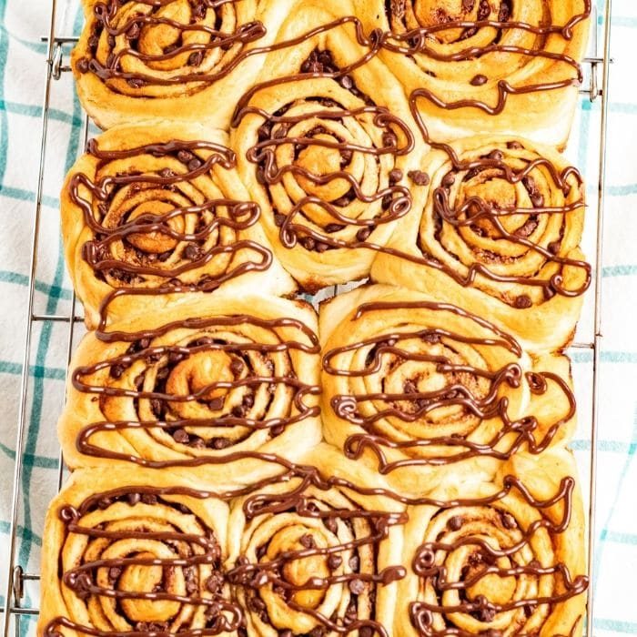 Chocolate Cinnamon Rolls, plus chocolate chips