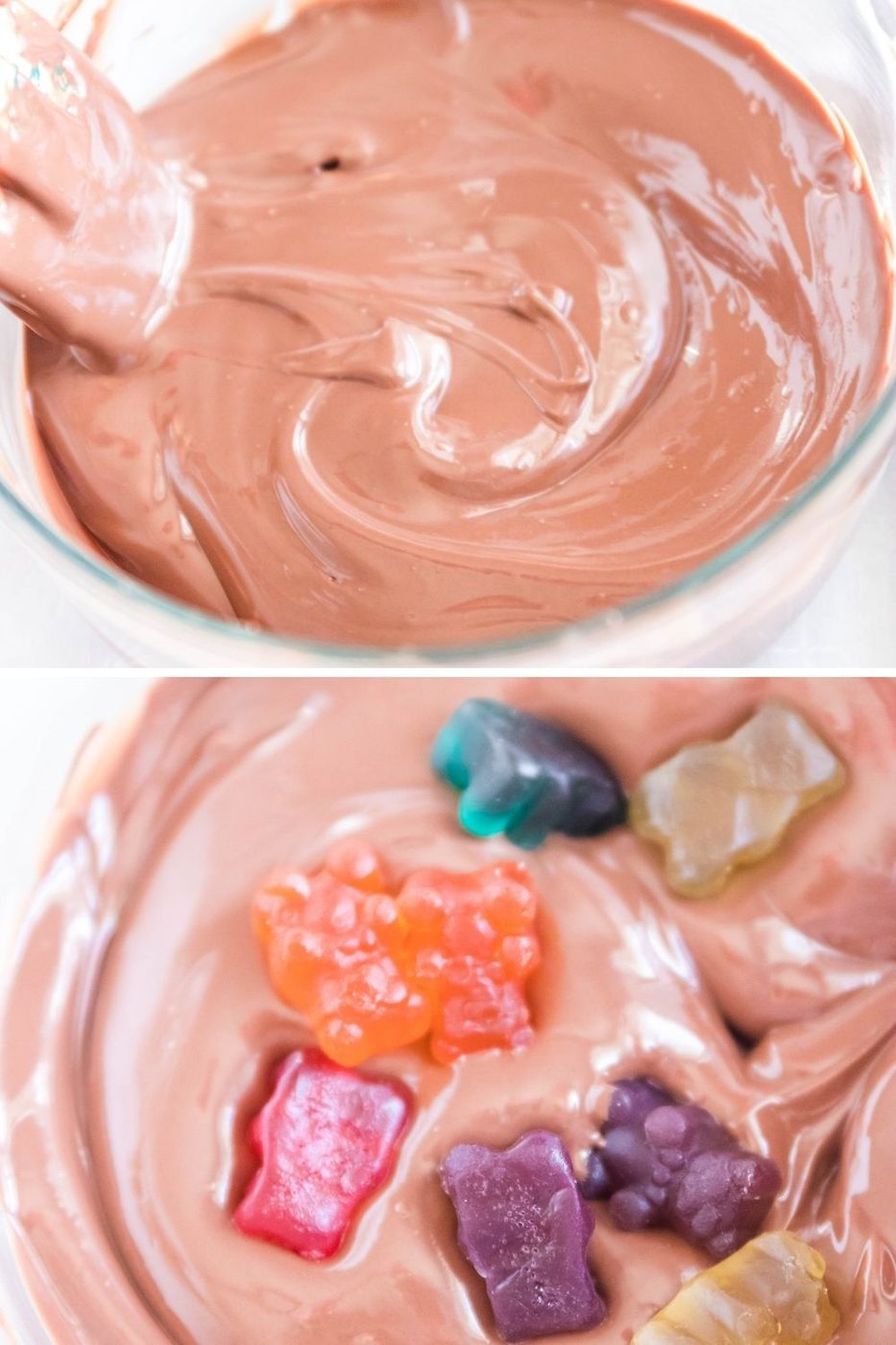 how to make chocolate covered gummy bears collage 