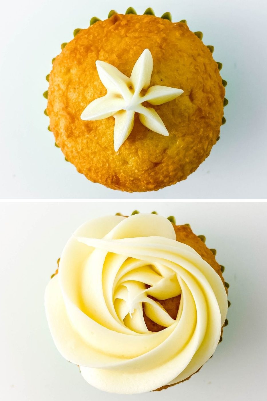 cupcake iced with white frosting 