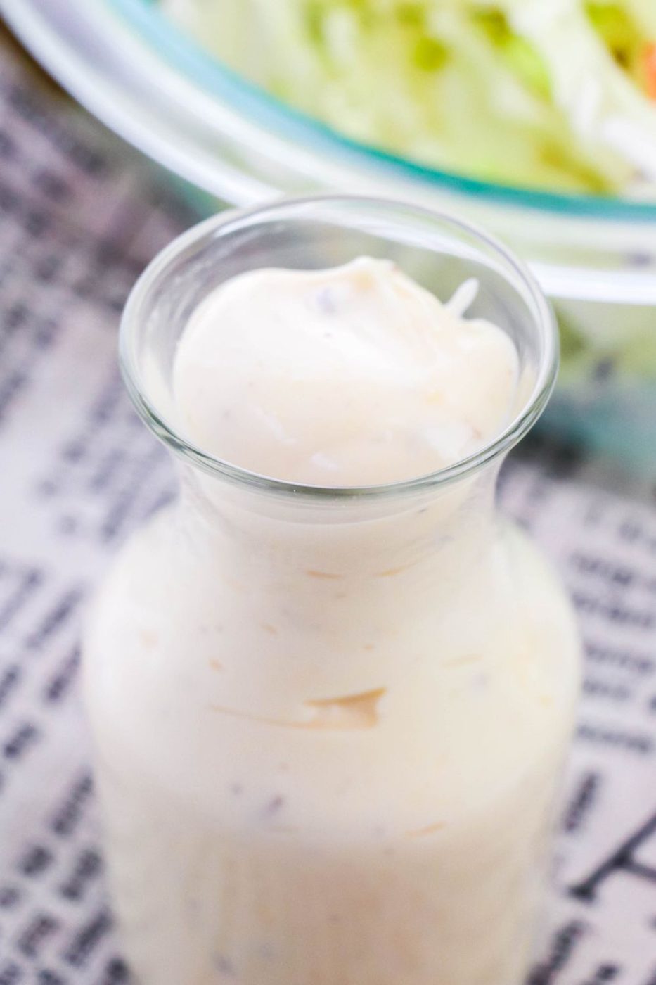 mayonnaise coleslaw dressing in jar 