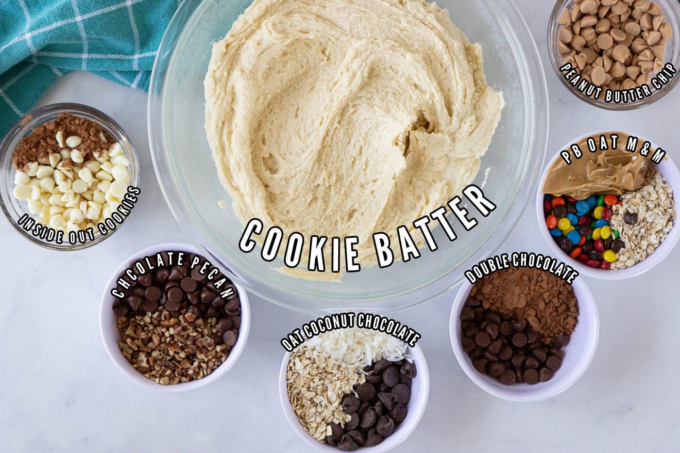 cookie batter with mix-ins by it 