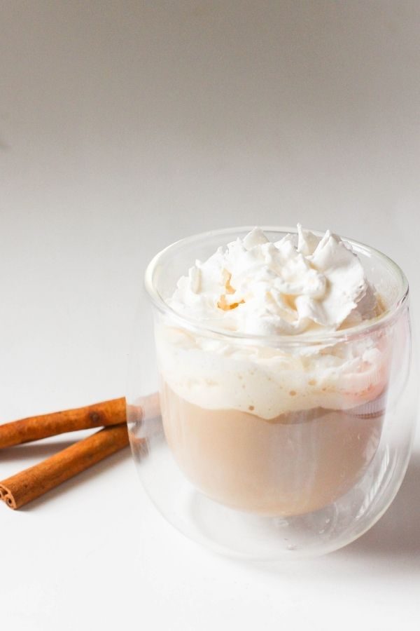 cinnamon coffee in mug on counter