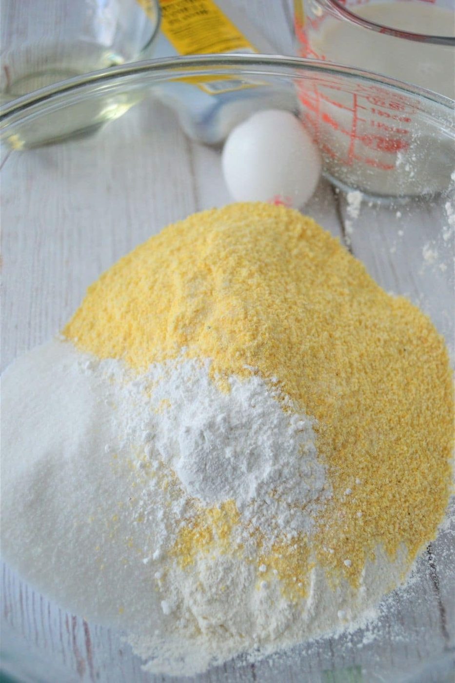 dry ingredients in a bowl 