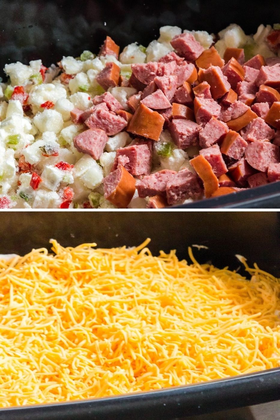 collage on how to make potato casserole