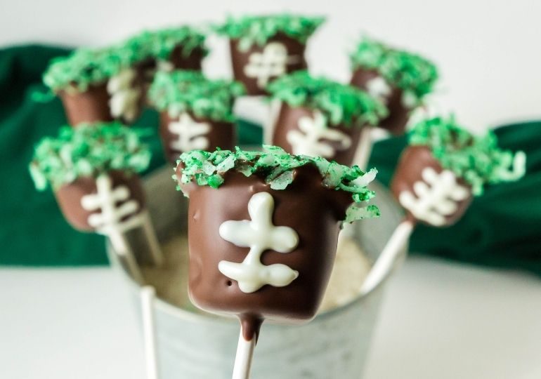 Football Marshmallow Pops On Sticks
