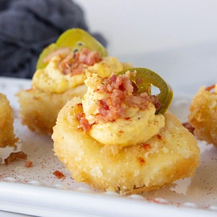 Deep-Fried Deviled Eggs, plus jalapeno and bacon