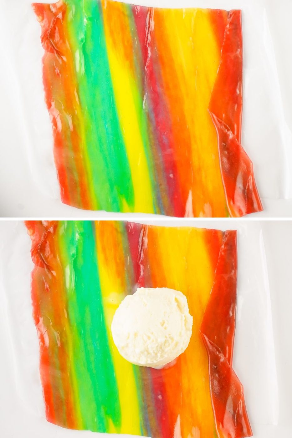 collage on how to make fruit roll up ice cream sandwich