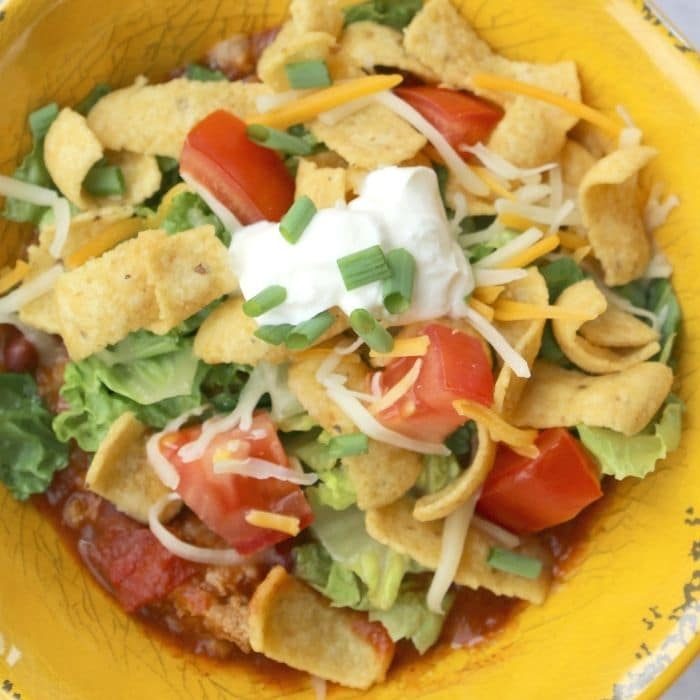 Crockpot Cheesy Frito Chili Pie