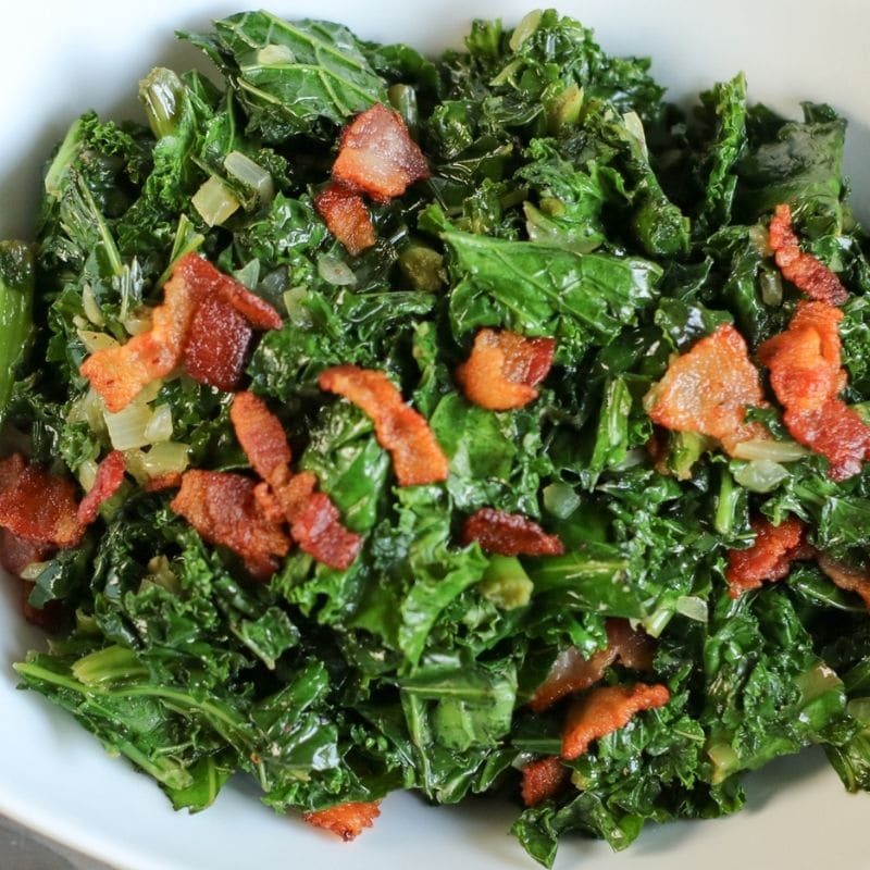 Garlic Bacon Kale Side Dish
