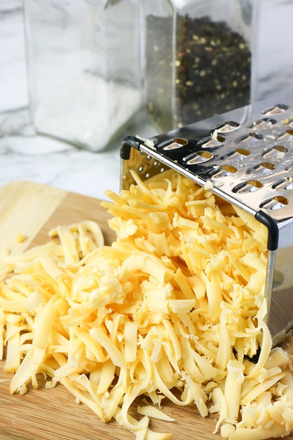 shredded cheese in grater 