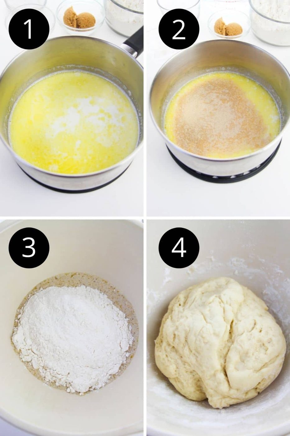 collage of steps on how to make pretzels 