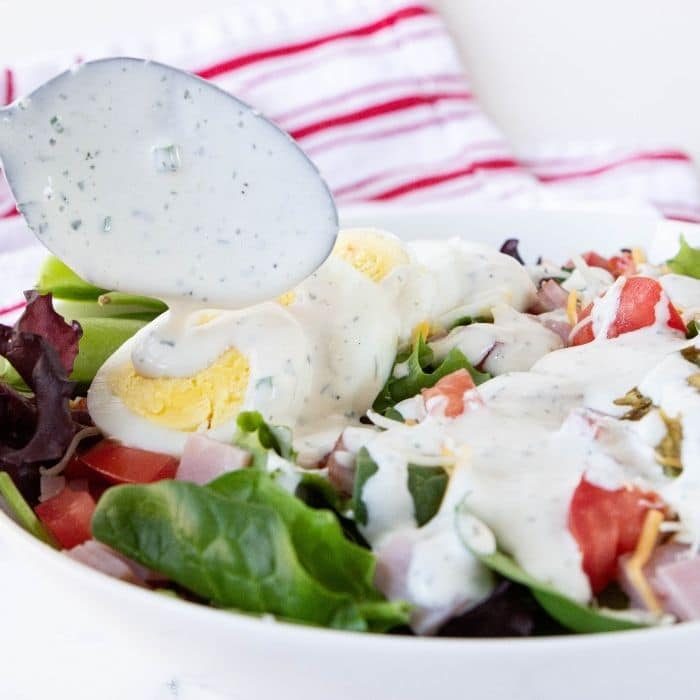 horseradish ranch dressing with spoon 