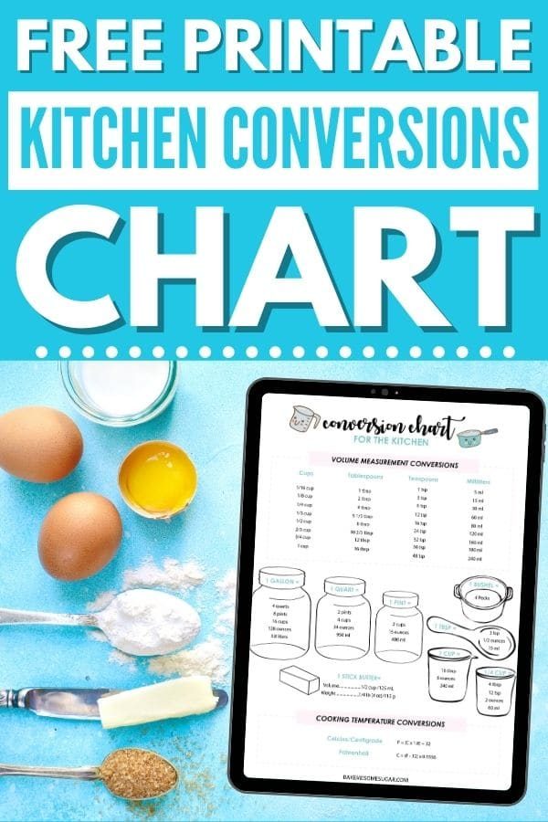 kitchen conversions chart printable