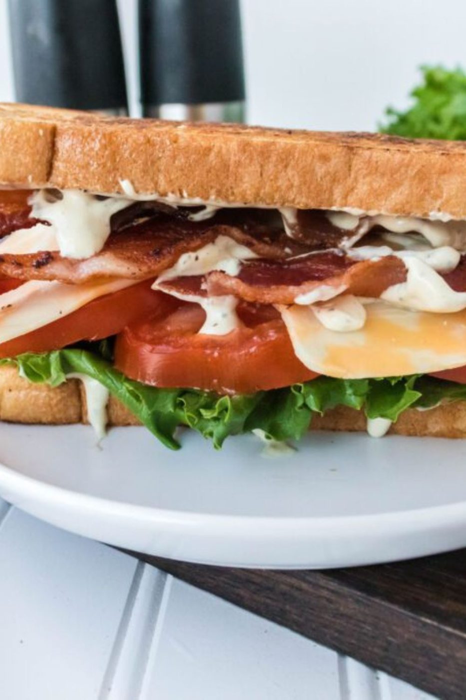 plate with a blt sandwich on it 