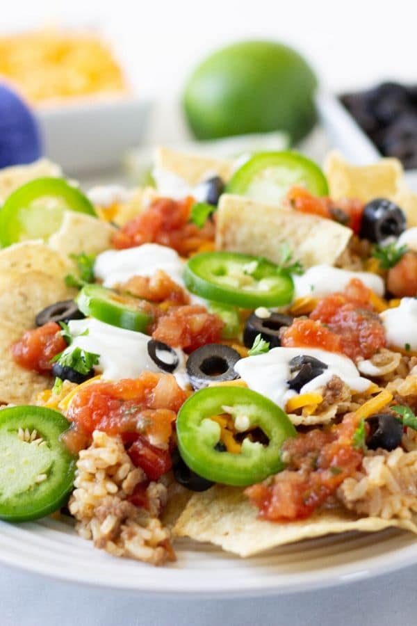 Loaded Instant Pot Beef Nachos
