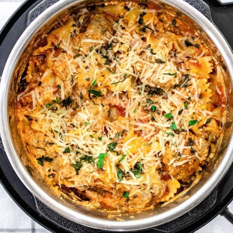Instant Pot Lazy Lasagna, plus meatballs