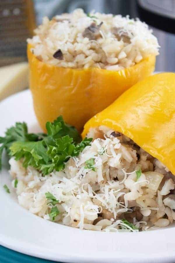 Instant Pot Stuffed Peppers Parmesan Rissotto