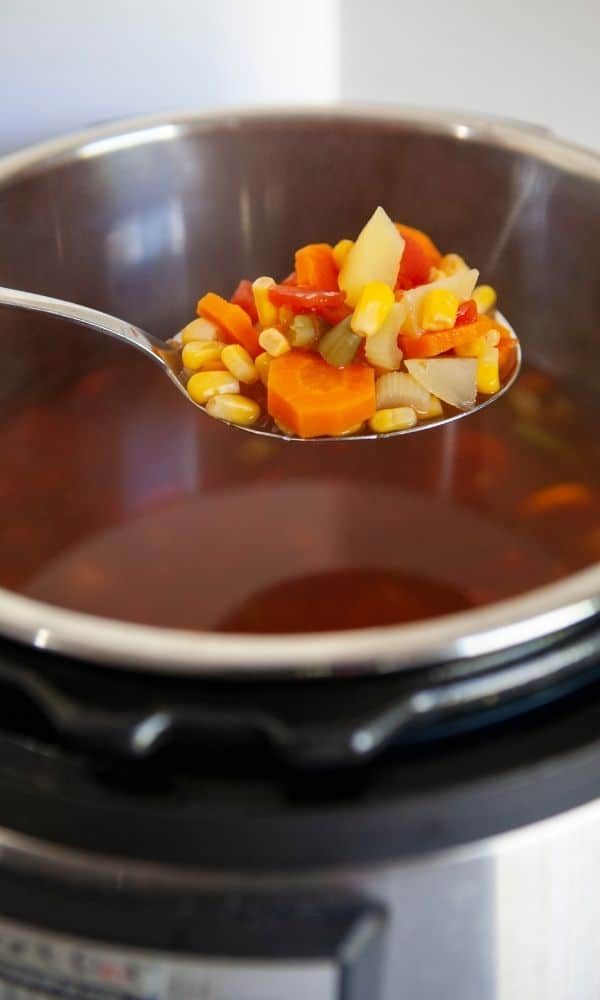 bowl of soup over the Instant Pot 