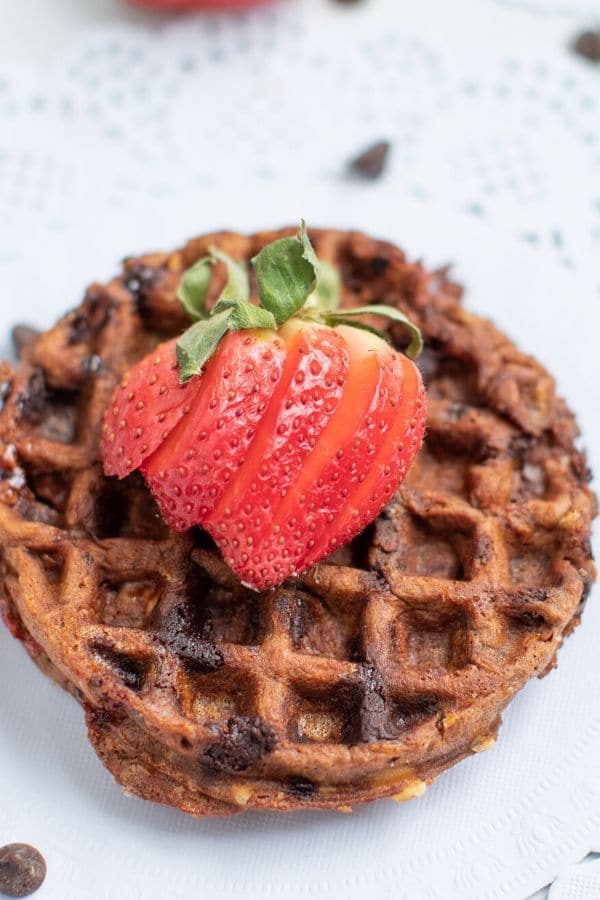 Keto Chocolate Chaffles and Strawberries