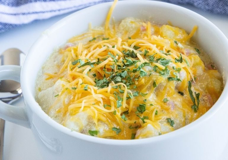 Cheesy Ham Knoephla Soup Potato Dumpling Soup