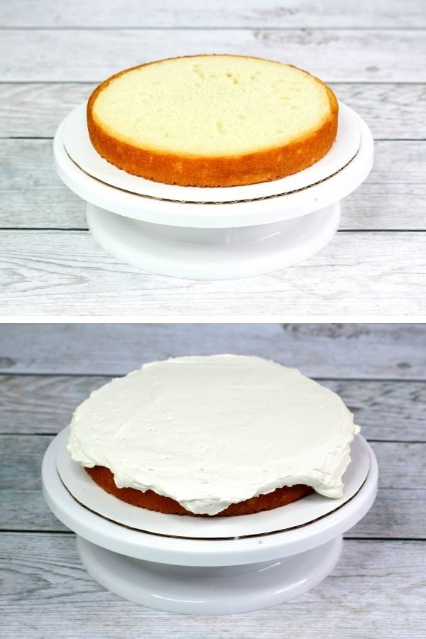 collage on how to make a layered cake 