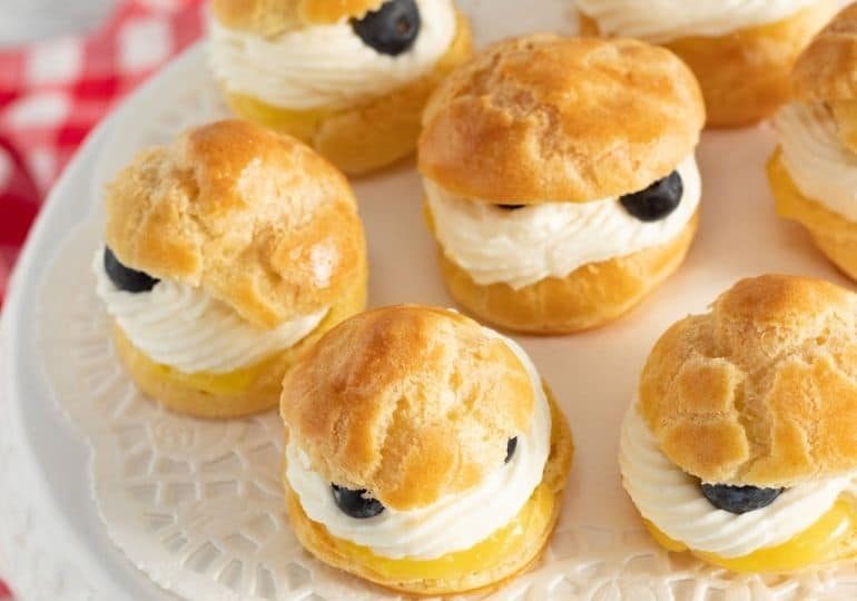 Homemade Lemon Cream Puffs Dessert