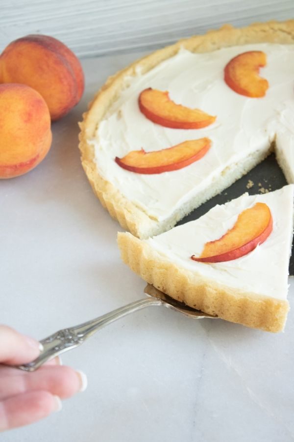 Peach Tart, plus sugar cookie crust