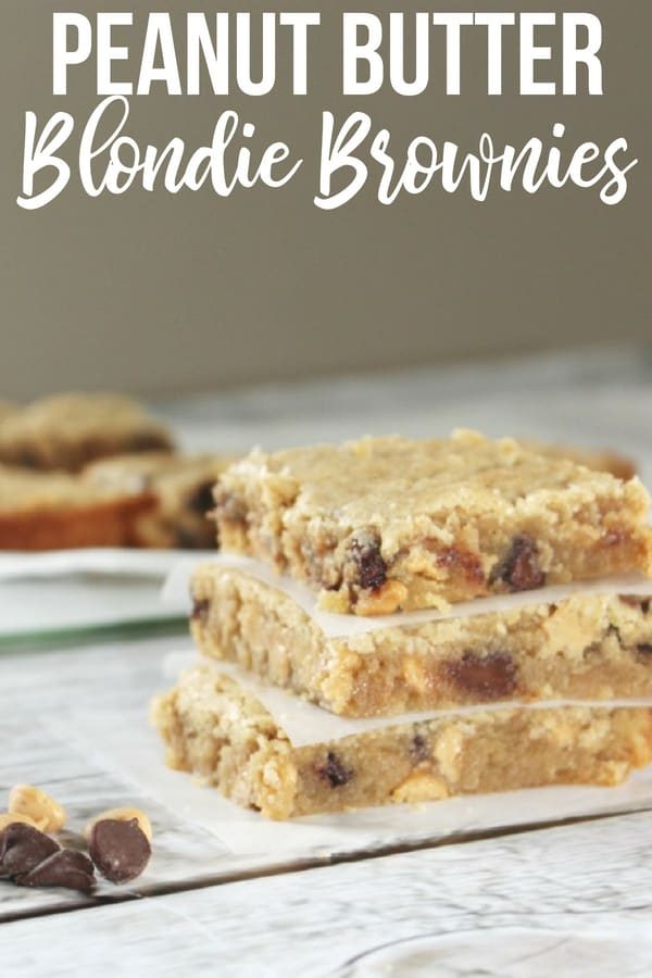 Peanut Butter Blondie Brownies No Mixer Required