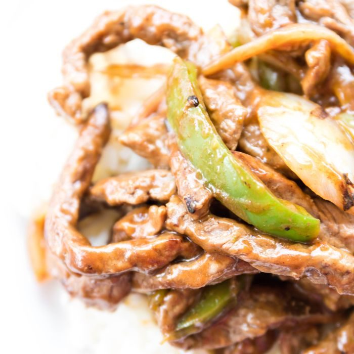 Pepper Steak, plus rice