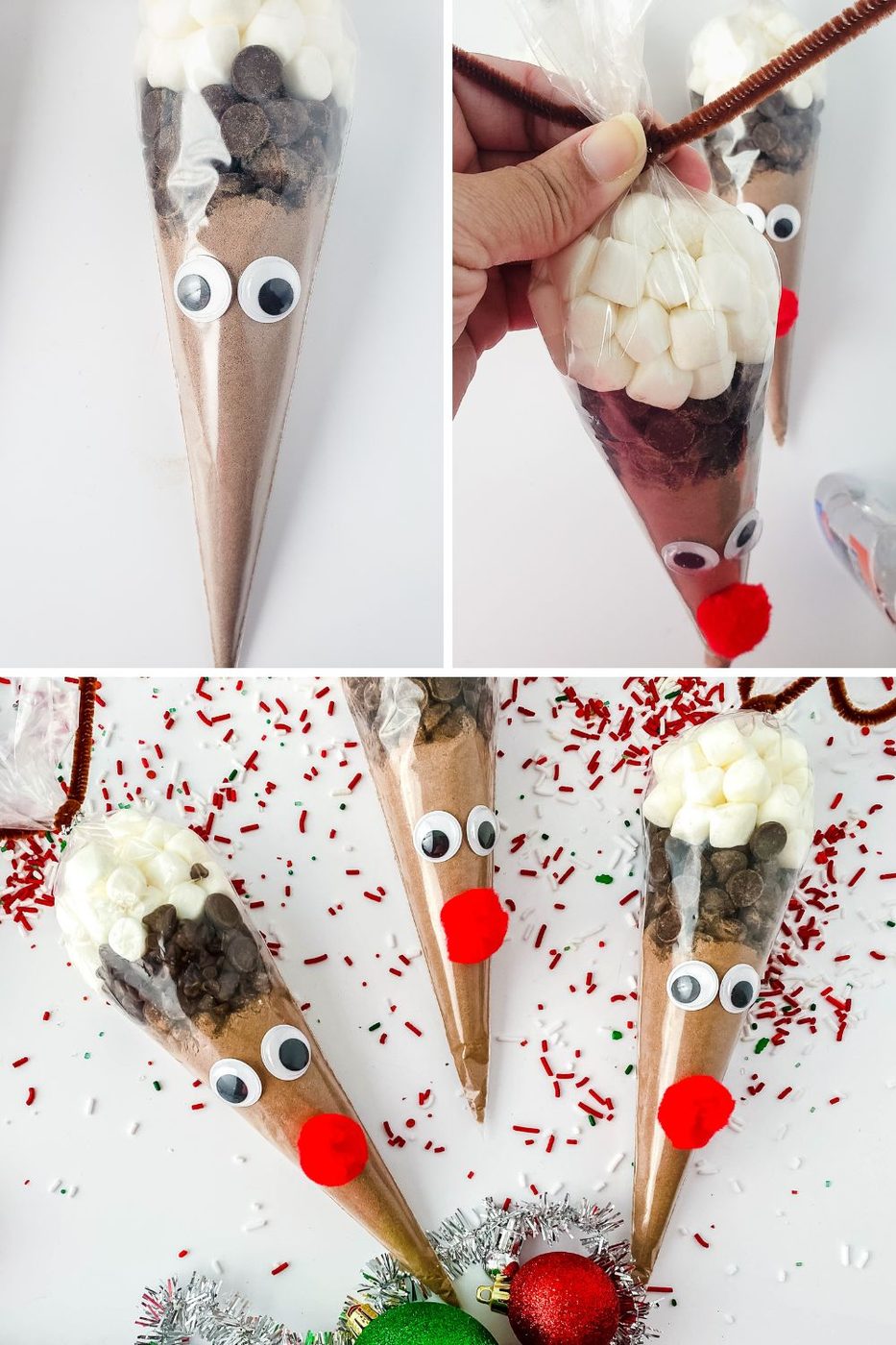 diy hot chocolate gift collage on how to make reindeer hot chocolate bags 