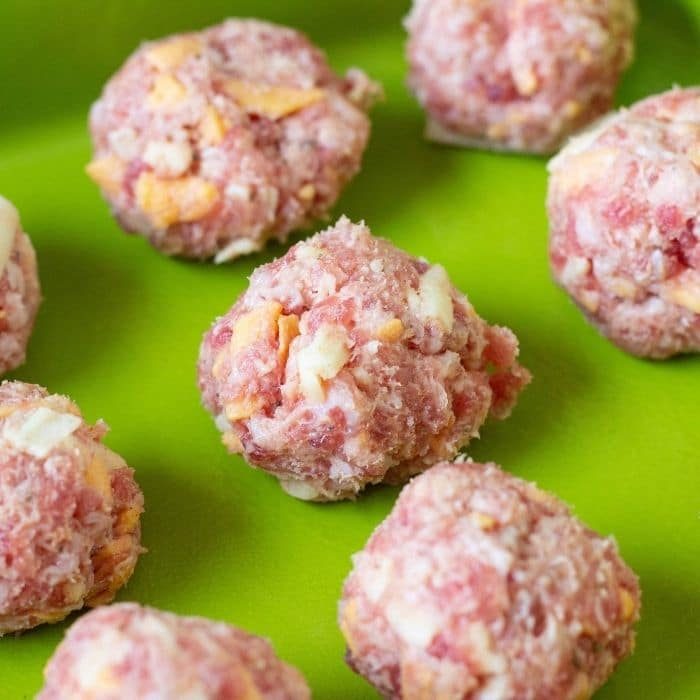 Sausage Balls Made, plus Bisquick, freezer Friendly