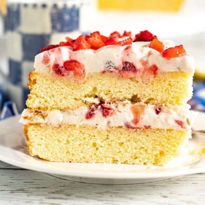 Layered Strawberry Banana Cake
