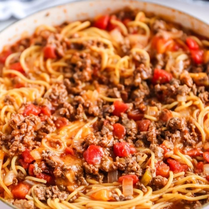 One Pot Taco Spaghetti