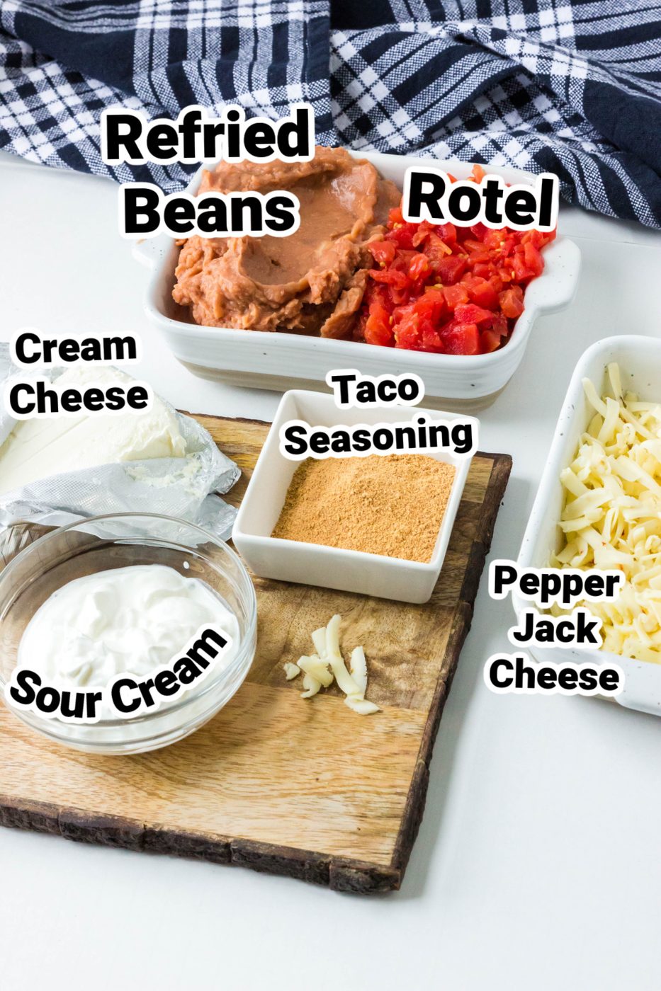 ingredients for bean dip on counter