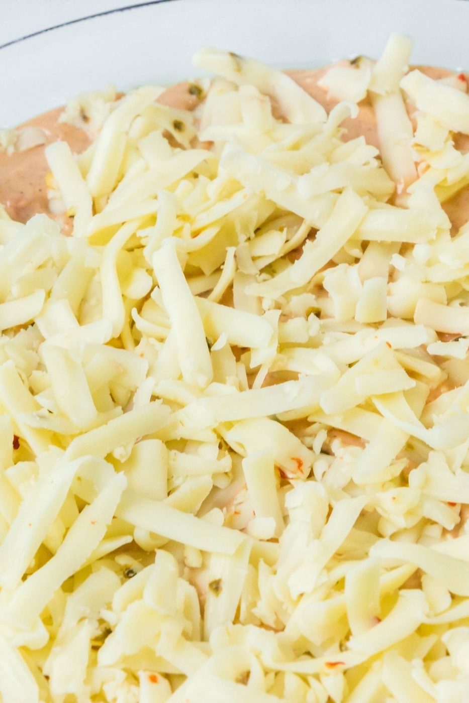 pepper jack bean dip side view shot