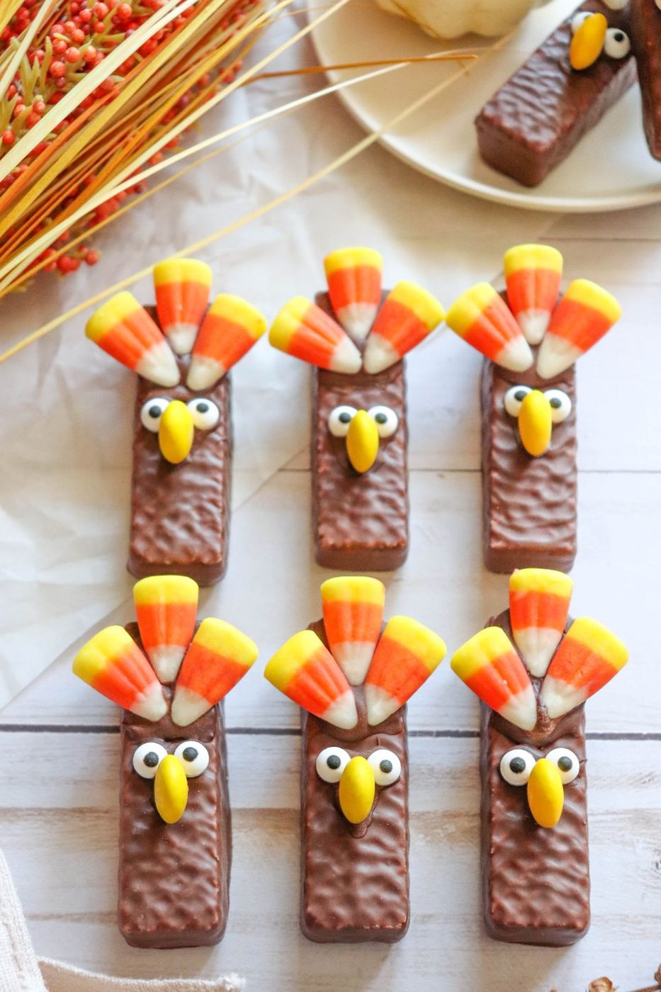 turkey treats on wooden counter 