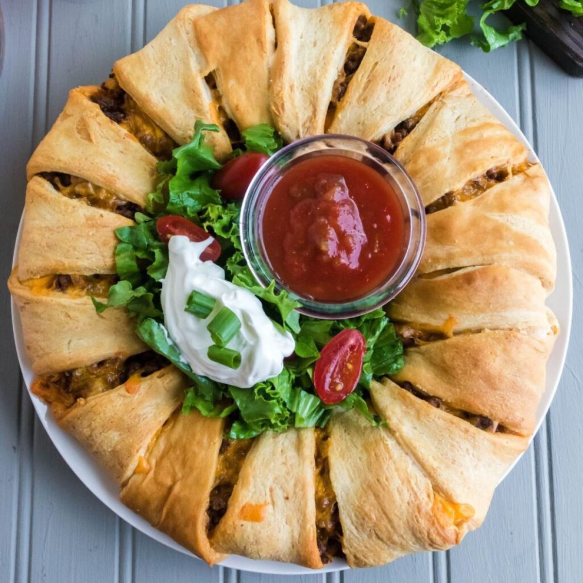 Taco Ring, crescent roll taco bake