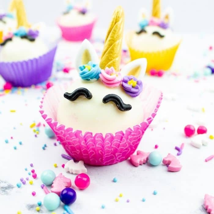 Unicorn Hot Chocolate Bombs, plus marshmallows