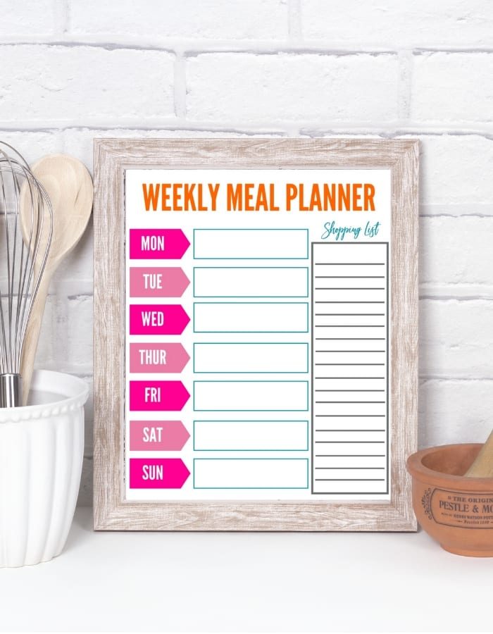 FREE Printable Weekly Meal Planner