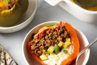 Rice Free Keto Ground Beef Stuffed Peppers