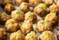 Rich Crab Stuffed Mushrooms with Crispy Ritz Topping