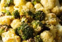 Savory Roasted Broccoli and Cauliflower