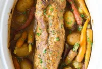 Succulent Slow Cooker Pork Loin with Garden Fresh Vegetables
